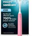 Philips Sonicare 4100 Series Electric Toothbrush - Sonic Toothbrush with Advanced Sonic Technology, Pressure Sensor, Two Intensity Settings, Smartimer & Quadpacer, Deep Pink, Model HX3681/26