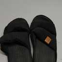 LongBay Slippers for Women Memory Foam Open Toe Slide Indoor House Shoes Slip On Bedroom Comfy Gift (7-8, Black)