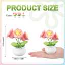 PATIKIL Crochet Flowers, 3 Pcs Knitting Crochet Flowers Daisy Lily of The Valley Forget-Me-Not Potted Plants Handmade Flowers Birthday Wedding Car Gift Home Decor, Pink