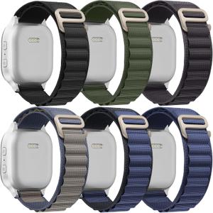 6 Pack Alpine Loop Bands Compatible with Apple Watch Ultra 3 2 1 Band 49mm 46mm 45mm 44mm Men WomenSoft Sport Loop Bands Replacement Strap for iWatch Ultra 3&2&1 Series 11 10 9 8 7 SE 6 5 4