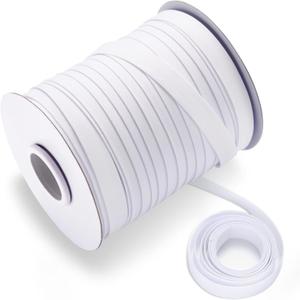 Tewadoo Bias Tape Double Fold 1/2 Inch - White 55 Yards Polyester Binding Tape for Sewing, Quilt Binding, Hemming, Seaming and Fabric Piping