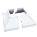 Myard Interlocking Post Cover Skirt Shoe for 2x2 Inch Post with 4.5x4.5 Inches Base Mounting Plate, Fast Install on Feet of Porch, Stair Handrail, Railing, Fence (1-Pack, White)