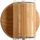 Bathroom Vanity Lighting Fixture, 2-Light Wood Grain Wall Sconce Light Fixture with Clear Glass, E26 Socket Indoor Wall Lamp, Modern Wall Sconce for Mirror Living Room