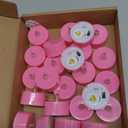 LANKER Flameless Candles with 6H Timer, Steady Pink LED Tea Lights, Romantic Long Lasting Battery Operated Fake Candles for Party, Halloween and Christmas, Set of 24 (Pink)