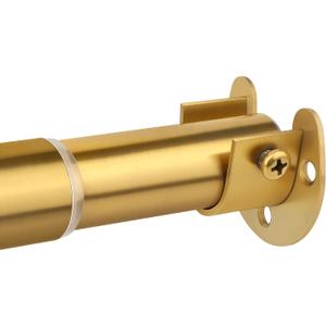 Closet Rods for Hanging Clothes, 17 to 28 Inch Adjustable Metal Closet Rod, Heavy Duty Closet Poles for Wardrobes, Closet, Laundry, Bathroom, Windows, Easy Installation, Gold