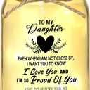 Gift for Daughter, Daughter Birthday Gifts from Mom Dad, Mother Daughters Gift, Daughters Gifts Mother's Day Graduation Decorative Jar Light Night