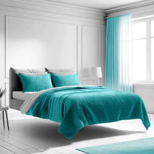 Mezzati Bedspread Coverlet Set Blue-Ocean Teal  Prestige Collection - Comforter Bedding Cover  Brushed Microfiber Bedding 3-Piece Quilt Set (King/Cal King, Blue Ocean Teal)