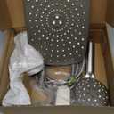 Veken Wide Brushed Nickel Rain Shower Head with Handheld, High Pressure Rainfall Showerhead Combo with Arm for Bathroom Accessories, Home Decor, Detachable Dual Shower with Multi Modes Handheld Spray (11.8 Inch(Standard))