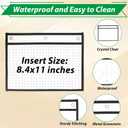 JMIATRY 20PCS Horizontal Job Ticket Holders 8.5x11 Inch Dry Erase Pocket Sleeves Landscape 3 Rings Work Order Plastic Sleeves Job Ticket Holders for Office Business