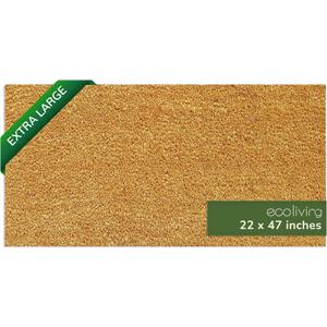 Extra Large Floor Mat for Patio Decor, Coco Coir Mats with PVC-Backing, Non Slip Mat for Farmhouse Decor and Home Decor, Rustic Patio Mat with Basic Print, DIY Doormat, Beige, 47"x22"
