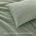 HORIMOTE HOME Quilt Set King Size Sage Green, Classic Geometric Spots Stitched Pattern, Pre-Washed Microfiber Chic Rustic Look, Ultra Soft Lightweight Quilted Bedspread for All Season, 3 Pieces