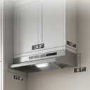 Range Hood 30inch Under Cabinet - Ducted/Ductless Convertible Durable Stainless Steel, 300CFM & 45dB Quiet oven/stove vent hood for kitchen & Apartments with 2-Speed Exhaust Fan & Reusable Filter