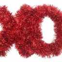 Holiday Home Tinsel XO Decoration - Red