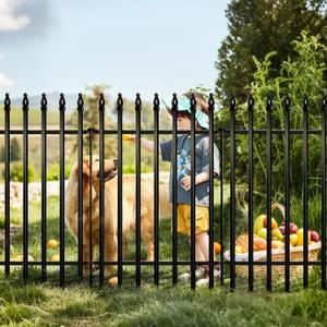 Thealyn Metal Decorative Garden Fence 42" H x 30" W (5 Panels, Total Length 12.5 feet), Metal Border Folding Fence, Landscape Fencing Dog Fence Pet Fence for Flower Bed, Yard, Animal Barrier