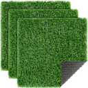 XLX TURF Square Artificial Grass Mat, 12"x12" Green Fake Grass Placemat Patch Tiles Decor Patio, Party, Balcony, DIY Crafts, 3 Pack