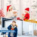 63 x 87 Inches Window Insulation Kit with Zipper Winter Window Plastic for Winterizing Home Thermal Insulated Cover with Adhesive Straps Transparent Reusable Adjustable Thick Attic Cover Warm