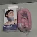 Neck Brace Cervical Collar - Neck Support Brace for Sleeping, Soft Foam Wraps Keep Vertebrae Stable and Aligned for Relief of Cervical Spine Pressure for Women & Men, (15.8-18.1 Inch) Pink