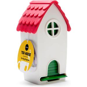 OTOTO Tea House Tea Bag Organizer - 100% Food Safe Plastic Holder - Fun Housewarming Gift - Quirky Organizer Design - White, 3.94 x 3.39 x 3.43 in
