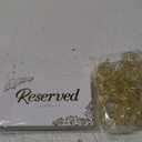 20 Pieces Double sided gold foil reserved card with bracket- Includes Green Leaf Blank Cards - Reserved Signs for Wedding, Reserved Seating Signs