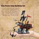 Tiny Pirate Ship Building Set, 154 PCS Mini Sailboat Model, Easy-to-Build Construction Toy for Kids Age 6+, Creative Gift for Pirate Ship Fans (Compatible with Major Brand Bricks)
