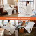 Bedsure GentleSoft White Throw Blanket for Couch - Mothers Gifts Day Birthday Gifts for Women Mom Her, Soft Cozy Fleece Summer Throw Blanket for Girl, Room Home Bedroom Decor, Off White, 50x60 Inches