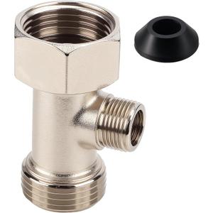 Bidet T Adapter, 7/8"x7/8"x3/8" 3 Way Adapter or Tee Connector with Gasket, Toilet Faucet Splitter Shower Head Valve, Bidet Attachment for RV & Home Toilet Diverter Hose Fitting