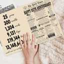 2 x YiKaLus Large 25th Anniversary Card for Couples, Retro 25 Years Wedding Aday Gift Ideas for Him Her, Unique Silver Aday Gifts for Husband Wife (YK-378)