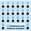 22PCS Locking Lug Nut Key Set, Wheel Lock Removal Kit for VW Audi, Anti-Theft Lug Nut Removal Tool, Covers 521540 Lock Patterns, Includes Adapter & Punch