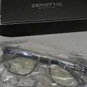 ZENOTTIC Blue Light Glasses Men : Black Reading Glasses Men - Square Frame Computer Glasses - Anti Glare Metal Readers (01 Grey)