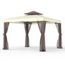 GOJOOASIS 10’x10’ Patio Gazebo Canopy Tent w/Removable Netting, Beige