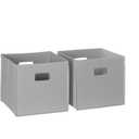 RiverRidge Folding Storage Bins with Handles Gray Cube Storage Organizer forCloset, Bedroom & Playroom - Closet Organizers and Storage Set of 2