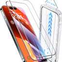 2 x Toughest 9H+ Glass for iPhone 16 Pro Max Screen Protector [Military Grade Shatterproof][Full Coverage Protection] HD Screen Protector iPhone 16 Pro Max Top Durable Tempered Glass, 2 Packs