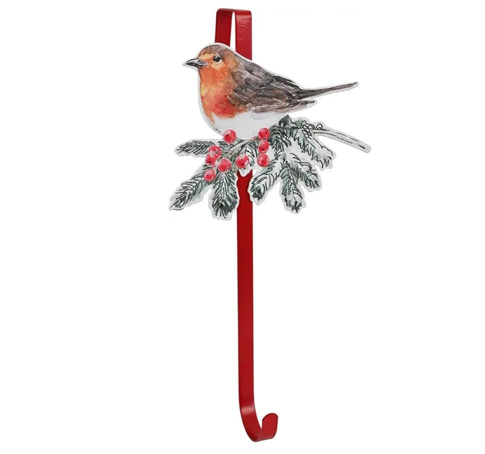 3 x 15" Christmas Wreath Hanger for Front Door Metal Door Wreath Hook Festive Hook for Door & Holiday Decor (Cardinal)