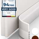 Vellure Door Draft Stopper for Bottom of Door - Premium Door Sweep for Bottom of Door/Weather Stripping Door Seal (Save Energy  installs Quickly and Easily) Door Strip (white)