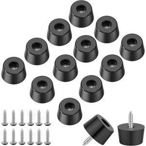 smseace 40Pieces Rubber Feet for Cutting Board with Stainless Steel Washer and Screws, 13/16 inch W x 3/8 inch H Non Slip Rubber Bumper Feet for Furniture, Electronics, Tables, Sofas