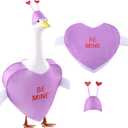 Valentine's Day Goose Outfit for 23" Porch Goose Holiday Purple Heart Cloths Costume Valentines Party Outdoor Garden Patio Yard Lawn Art Decoration(Be Mine)