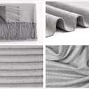 RIIQIICHY Pashmina Shawls and Wraps for Evening Dresses Scarfs for Women Fall Winter Travel Blanket Scarf Large Warm Scarves (Gray, L)