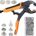AnnYun Snap Button Kit, Heavy Duty Snap Fasteners Tools, Screw Snaps on Tools Included 1pc Snap Plier and 40 sets 15mm Stainless Snaps, Buttons Snap Fastener Tool for Boat Cover, Tarp, Canvas, Leather