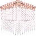 Leinuosen Diamond Top Ballpoint Pens, White with Rose Gold Dots, 50 Pens