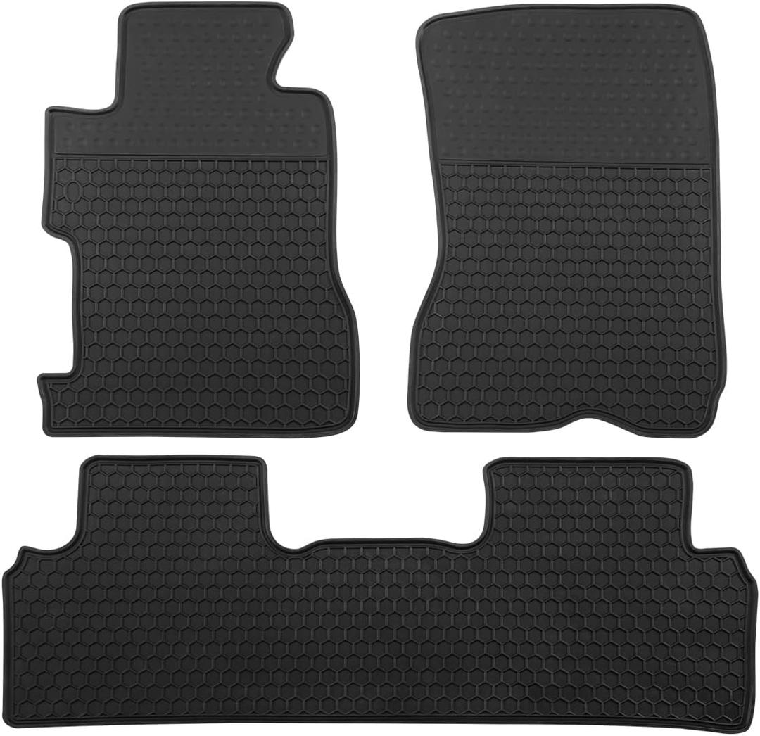 Car Floor Mats Custom Fit for Honda Civic Coupe & Sedan 2006-2011 Black Rubber All Weather Protection Auto Floor Liners Heavy Duty Odorless