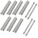 S8G001 (7-Pack) 16 1/8" Stainless Steel Heat Plates and (4-Pack) Stainless Steel Burner BBQ Replacement for Prestige 500 and Napoleon Grill Rogue Series