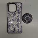 for iPhone 15 Pro Max Case for Women - Girls Cute Design Compatible with Magsafe Magnetic Ring Holder Stand Line Flower Phone Covers Aesthetic Girly TPU Funda for 15 Pro Max