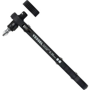 VESSEL Plate Ratchet Driver (+2 Bits) TD-71 Black