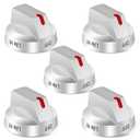 Upgraded DG94-04167 Gas Stove Knobs(5pcs), NX60A6511SS Knobs, Replace DG94-04167A DG94-04167D Knob, Fit for Samsung Stove NX60A6511SS/AA NX60A6711SS/AA NX60A6751SS Knob