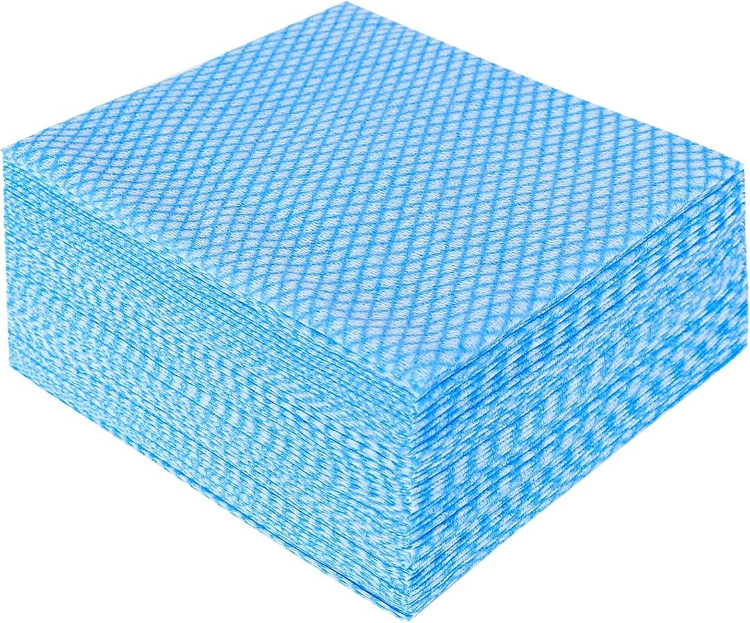 JEBBLAS Disposable Cleaning Towels and Dish Cloths, Reusable Towels,Handy Cleaning Wipes, 50 Count/Pack,Blue