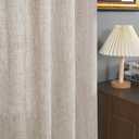 YoungsTex Natural Linen Curtains 45 Inch Long for Kitchen Window - Short Length Semi Sheer Drapes with Bronze Grommet Textured Light Filtering for Bedroom Bathroom, 2 Panels, 42 X 45 Inch