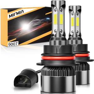 MIFMIA 9007 LED Bulbs, 40000LM 800% Brighter, Backup HB5 Bulb 6000K Cool White Interior Lights, Plug and Play IP68 Waterproof Replacement, Pack of 2, Dome Map Door License Plate Lights