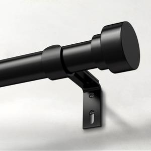 Extra Long Curtain Rods for Windows 32 to 170 Inch, 1 Inch Black Heavy Duty Curtain Rods for Patio, Farmhouse, Bedroom, Living Room, Adjustable Metal Drapery Rod (A1,Black,32"-170")