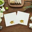 Horaldaily 100 Graduation Class of 2026 Disposable Cocktail Paper Decorative Luncheon Napkins, Gold Foil College High School Grad Celebration Hand Towel Party Lunch Kitchen Bathroom
