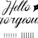 Hello Gorgeous Wall Decor, 11x6.5 Inch Metal Hello Gorgeous Wall Art for Hanging Room Bathroom Bedroom Decor